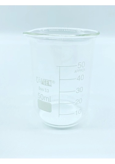 Camgen Dereceli Borosilikat Cam Beher 50 ML 1 Adet