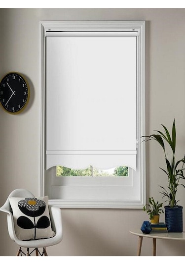 Mat Polyester Beyaz Stor Perde Beyaz