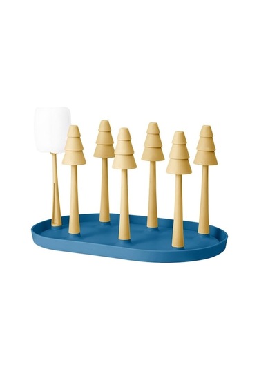 Dancemonkey Mavi Sarı Plastik Tepsi Baş Aşağı Kabı, Saklama Rafı Çok renkli