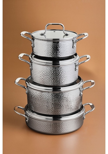 Karaca  Powersteel 316+ Enzo 8 Parça Çelik Tencere Seti