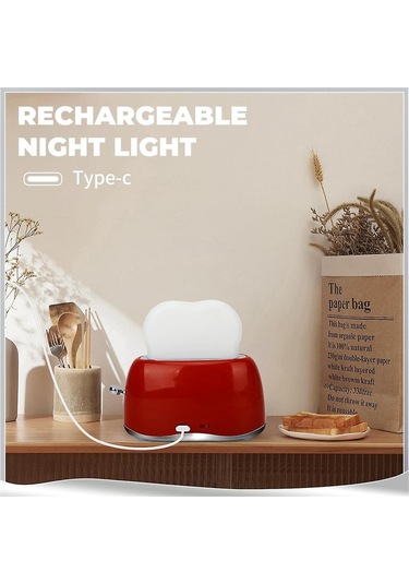 Retro Dekor Tost Makinesi Lambası, Retro Tost Makinesi Şeklinde Masa Dekorasyonu Hediyeleri Gençler, Gençler, Gençler, Kadınlar Diğer