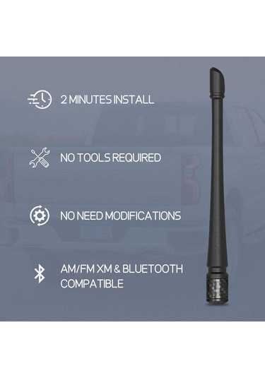 Qingmipy Chevrolet Ve Gmc Araçları İçin 7 İnç Fm/am Sinyal Alıcı Kauçuk Anten - Kolay Kurulum, Yıkama Dayanıklı, Estetik Dekorasyon