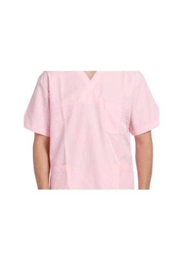 V Yaka Takım Kısa Kol Pembe