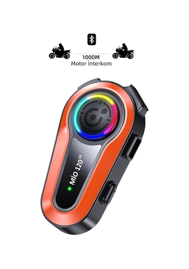 Mioji Mio 120 2x RGB 1000 MAh IPX6 Kask Intercom Motosiklet Bluetooth Kulaklık