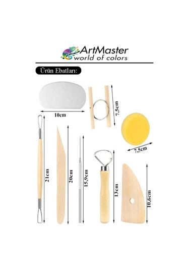 Seramik Başlangıç Boya Seti 29 Parça 1 Paket Fırça Palet Kil Hamuru Modelaj Akrilik Boya Ebeşuar Modelleme Heykel