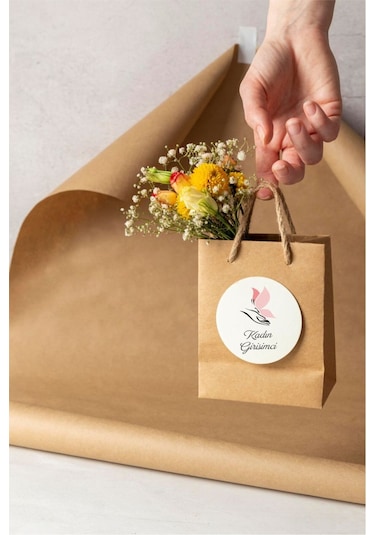 Girişimci Kadın Sticker Paketleme Etiketi 3x3 Cm 96 Adet