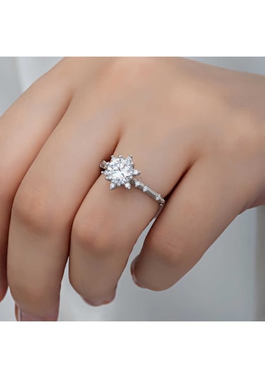 Casera's Gümüş Çiçek Desenli Kadın Yüzük Csr2185265 Gümüş