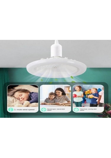 Ximistore9 Beyaz Ev Ofis Mutfak Kullanıma Uygun E27 Vidalı 85-265v 3200k-6500k Led Fanlı Lamba, Uzaktan Kumandalı, Enerji Tasarruflu, Parlak Ve Göz Koruyucu Beyaz