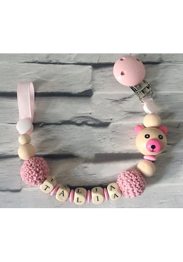 Sahi Aksesuar İsimli Emzik Zinciri - Emzik Askısı - Bebek Hediyesi BEZ144 Mint