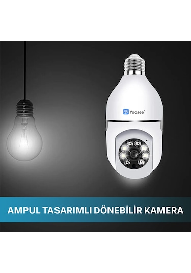 Yoosee Ev Güvenlik WIFI Panoramik Kamera Hd Ampul Uzaktan İzleme Kablosu