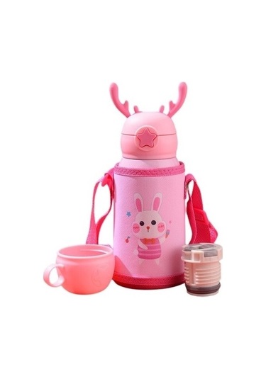 500 Ml. Paslanmaz Çelik Taşınabilir Yalıtımlı Çocuk Suluklar Mataralar N7qrbj Açık Pembe