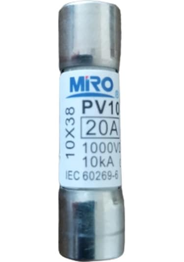 Bor 20 A Amper Dc 1000 V Solar Kartuş Silindirik Sigorta