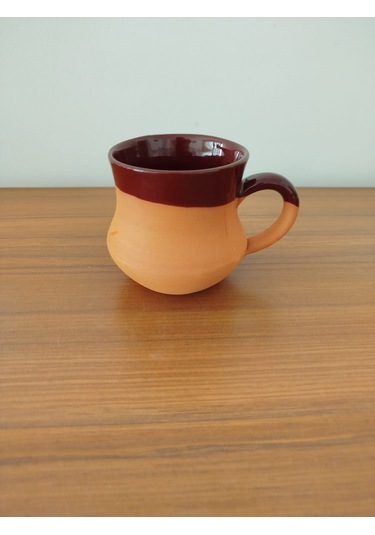 Toprak El Yapımı İçi Sırlı Soğuğu Koruyan Kupa Bardak 230 Ml.