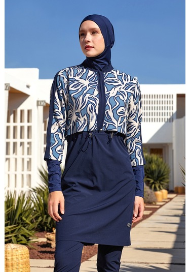 Spor Likra Tam Kapalı Tesettür Mayo 1213 Koyu Lacivert Koyulaci01 Koyu Lacivert