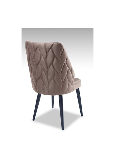 Puffy Sandalye-babyface Kapuçino-metal Siyah Ayak 4 Adet - Salon Sandalyesi / Mutfak Sandalyesi Kapuçino