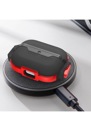 Noktaks - Airpods 3. Nesil Uyumlu - Kılıf Darbelere Karşı Dayanıklı Airbag 34 Kılıf - Siyah - T31888 Siyah