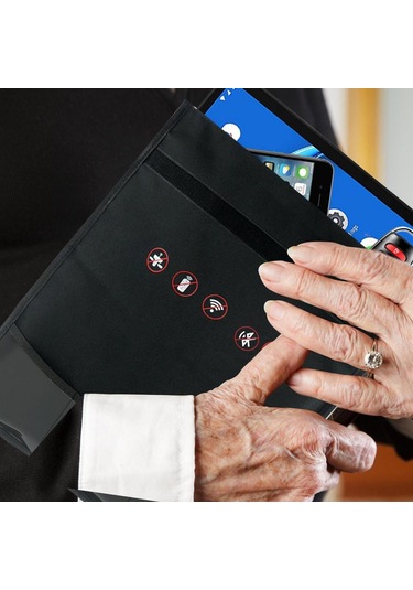 Ranyeek Küçük Siyah Araba Anahtarı Tablet Telefon Gizlilik Korumalı Rfıd Engelleme Çantası 25 28cm Siyah