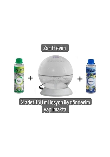 Dıscover Relax + Energy Oda Kokusu 150 ML + Hava Temizleme Makinesi Işıklı Küre
