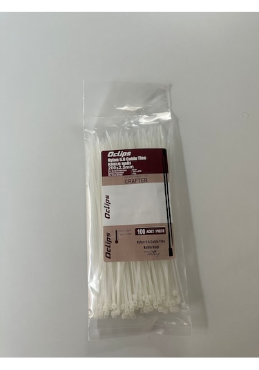 200 X 2,5 Kablo Bağı Beyaz 100 Adet