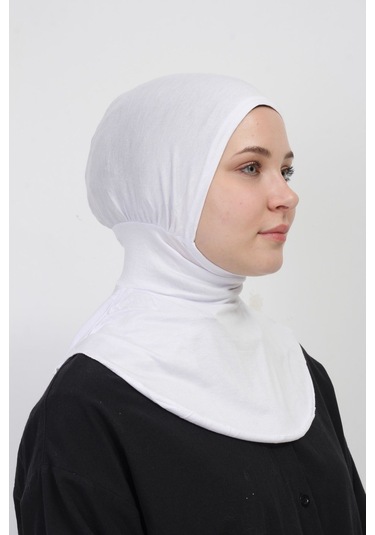 Pratik Esnek Likralı Boyunluklu Geçmeli Bone Ekru