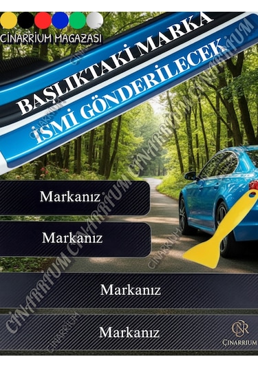 Daewoo Yerli Üretim Özel Üretimoto Kapı Eşikleri Sticker Karbon 4 Adet