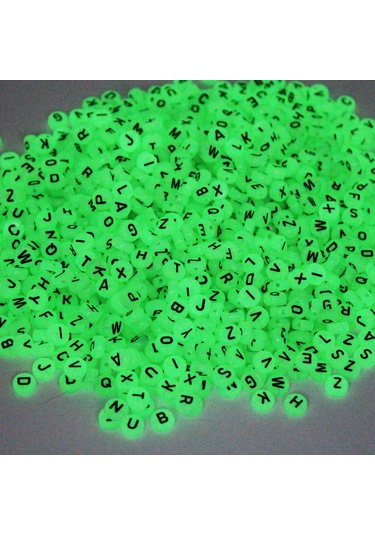 Karanlıkta Parlayan Harf Boncuk Elips 6 Mm 250 Gr