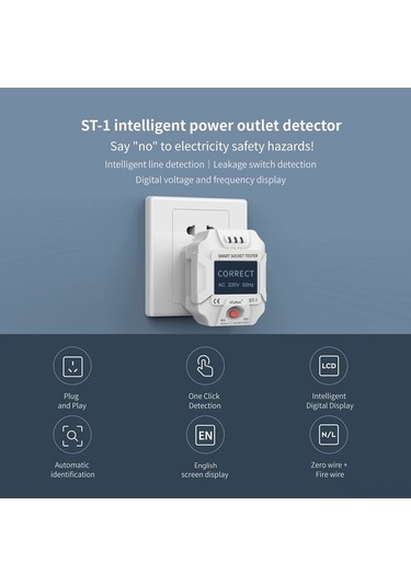 Besthome1 Smart Lcd Screen Duka St-1 Plug Tester - Versatile Electrical Circuit Control