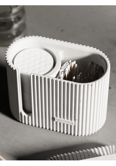 Getknow Home Kapaklı Pamuk Disk Ve Çubuk Kabı 342136040 Beyaz