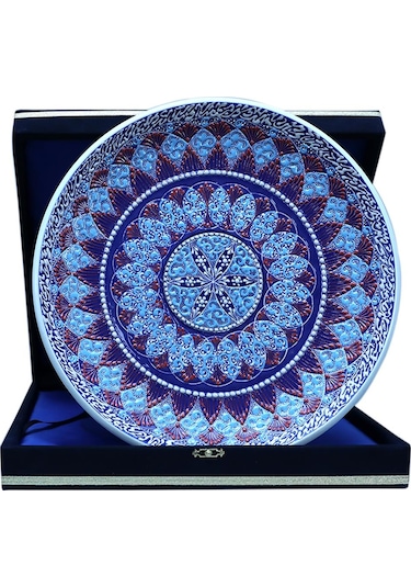 E38 El İşçiliği Çini Tabak - 30 Cm - 6525