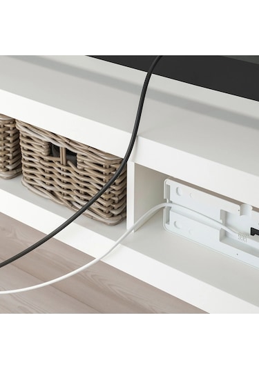 Tv Sehpası Lack 160 Cm Meridyendukkan 2 Raflı Tv Ünitesi, Televizyon Sehpası 160x35x36 Cm Beyaz Renk