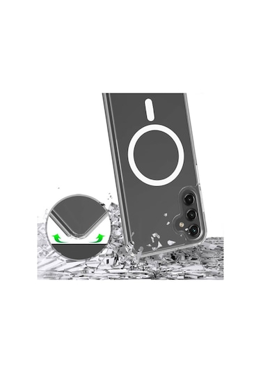 Samsung Galaxy S24 Fe Kılıf Magsafe Wireless Kablosuz Şarj Uyumlu Manyetik Şeffaf Kapak