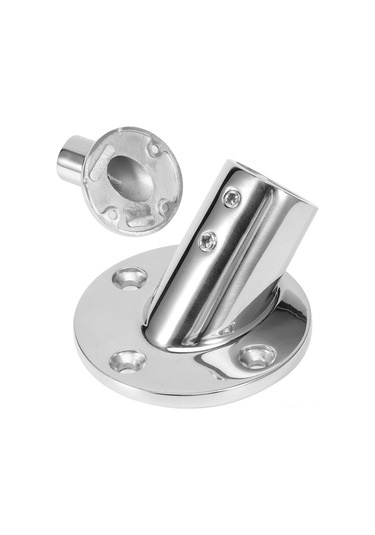 Lemestar 45 Derece Gümüş 316 Paslanmaz Çelik Yuvarlak Boru Tabanı - Deniz Tipi, Paslanmaz, Kolay Kurulum, 25mm