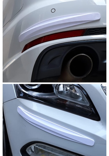 Oto Motto Esnek Tampon Koruma Bandı Tampon Kapı Koruyucu Şerit Yumuşak Bant Beyaz 4 Lü Paket