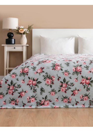 Diadora Wellsoft Fitilli Çiçekli Battaniye Pembe Güller Pembe Güllü