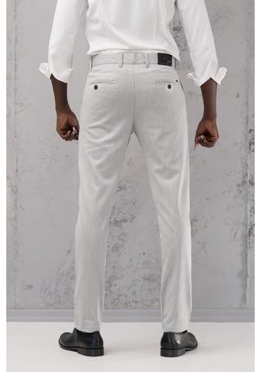 Slimfit Pamuklu Likralı Esnek Mevsimlik Kumaş Pantolon gri
