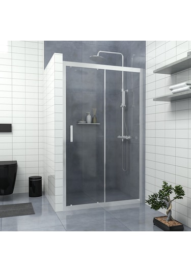 Tekno Duş Silver Capello 6mm Şeffaf Cam 1 Sabit 1 Sürgü İki Duvar Arası Duşakabin Şeffaf