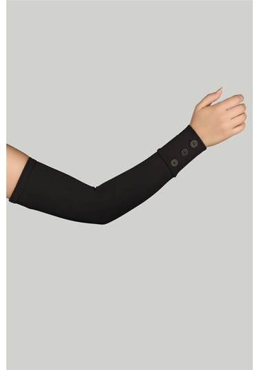 Altobeh Düğmeli Pratik Tesettür Kolluk Penye Namaz Kolluğu - Koyu Kahverengi