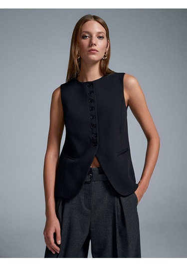 Dilvin 60600 Pensli Yelek-siyah Siyah