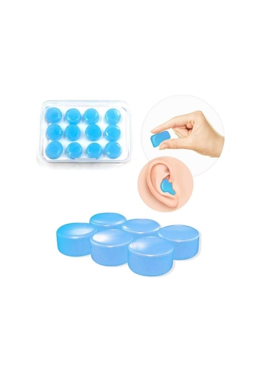 Silikon Kulak Tıkacı, Yüzme, Uyuma, Atıcılık Ve Uçaklar İçin Yeniden Kullanılabilir Su Geçirmez Gürültü Önleyici Kulak Tıkacı - 6 Çift