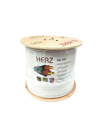 Herz Rg6U4 Uydu Anten Kablosu 500Metre Beyaz