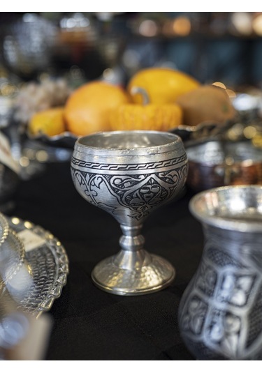 Bakır Kadeh Oyma Nakış İşleme