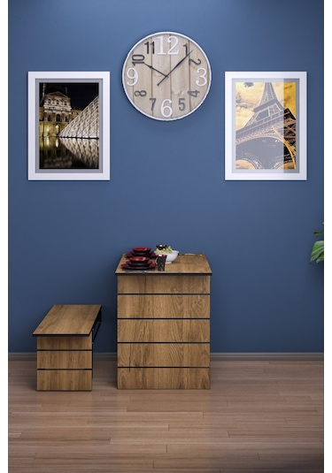 Begonya Duvara Monte Katlanır 1tabureli Pratik Mutfak Masası