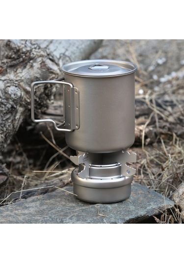 Lixada-taşınabilir Mini Titanyum Alkol Kapaklı Soba,y14148-t Gümüş