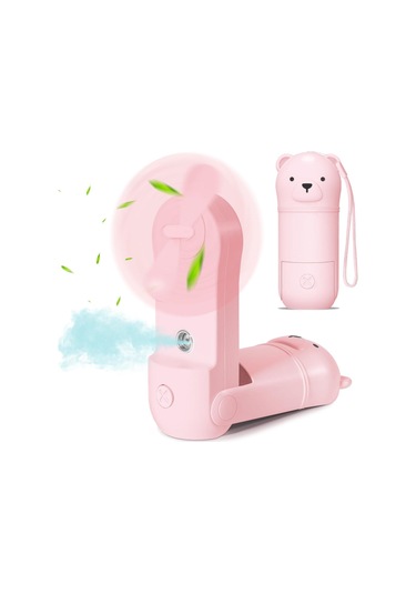 Taşınabilir El Tipi Vantilatör, Spreyli Mini El Tipi Vantilatör Pembe,