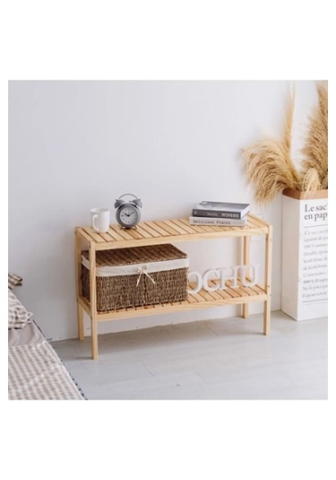 Çok Amaçlı Dekoratif Yan Sehpa Komidin Organizer Raf Ahşap Raf