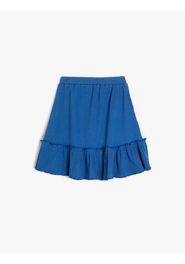 Koton Etek Dokulu Beli Lastikli Fırfır Detaylı Mavi 4skg40048ak Mavi