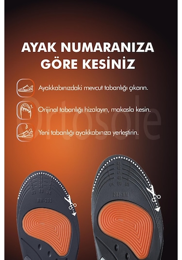 Ortosole Spor ve Koşu Çift Taraflı Kemer Destekli Tabanlık