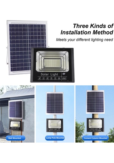 Dofolink Güneş Enerjili Projeksiyon Lambası 40w - Işık Kontrolü, Uzaktan Kumanda, Zamanlayıcı Ve Parlaklık Ayarlama - 170 Led Işık Kaynağı Ip67 Su Geçirmez Diğer