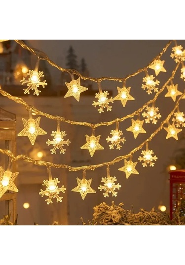 Dongjing 3 M Noel Işıkları Kar Tanesi Dize Işıklar Peri Işıklar