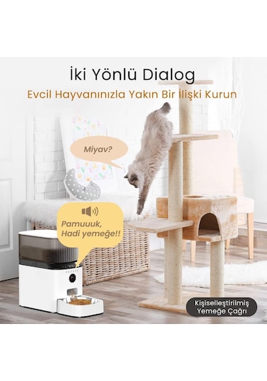 Petfit Autodine X 5l Wi-fi Kameralı Akıllı Otomatik Kedi Köpek Mama Kabı Besleme Ünitesi Sesli Komut+çelik Kase+app Kontrol